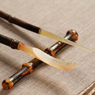 紫竹根牛角头竹发簪茶拔茶针茶匙竹茶搁三件套通茶壶嘴茶道六君子
