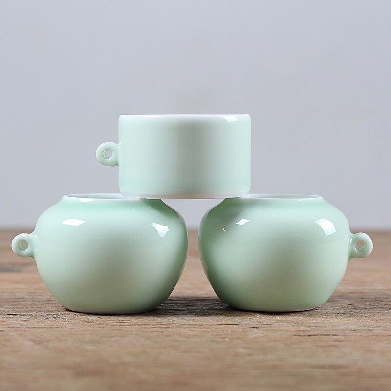 景德镇华胜堂 高温颜色釉影青釉鸟食罐点颏罐喂鸟杯鸟笼配件