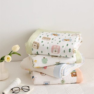 A类全棉双层纱棉花夏被空调被卡通可爱儿童宝宝幼儿园薄被夏凉被