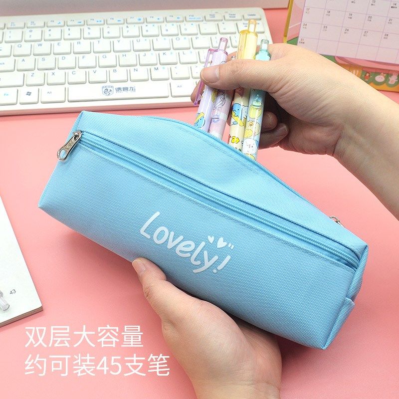 牛津帆布双层卡通笔袋学生简约男女生小清新文具袋大容量铅笔袋,文具电教/文化用品/商务用品,笔袋,淘宝优惠券,粉丝福利购,淘宝优惠卷