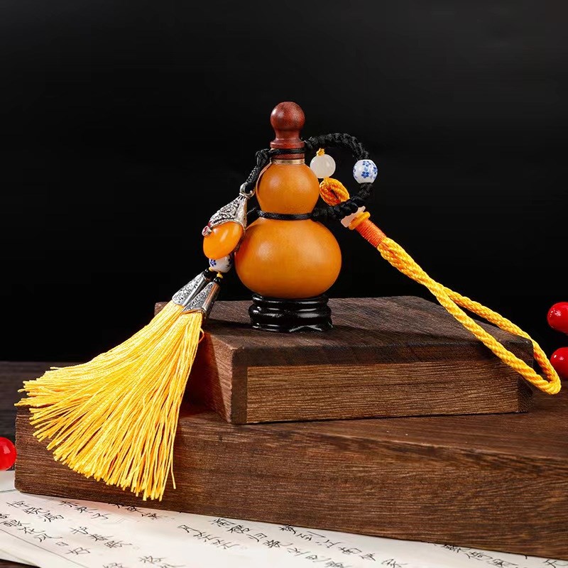 天然开口小酒葫芦随身携带把玩葫芦装水装酒葫芦挂件摆件车包挂饰