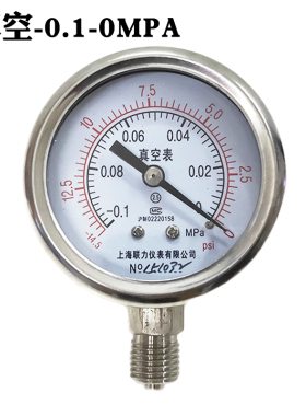 YN60BF不锈钢耐震压力表0-1.6MPA耐腐蚀真空负压表水油压表压力表