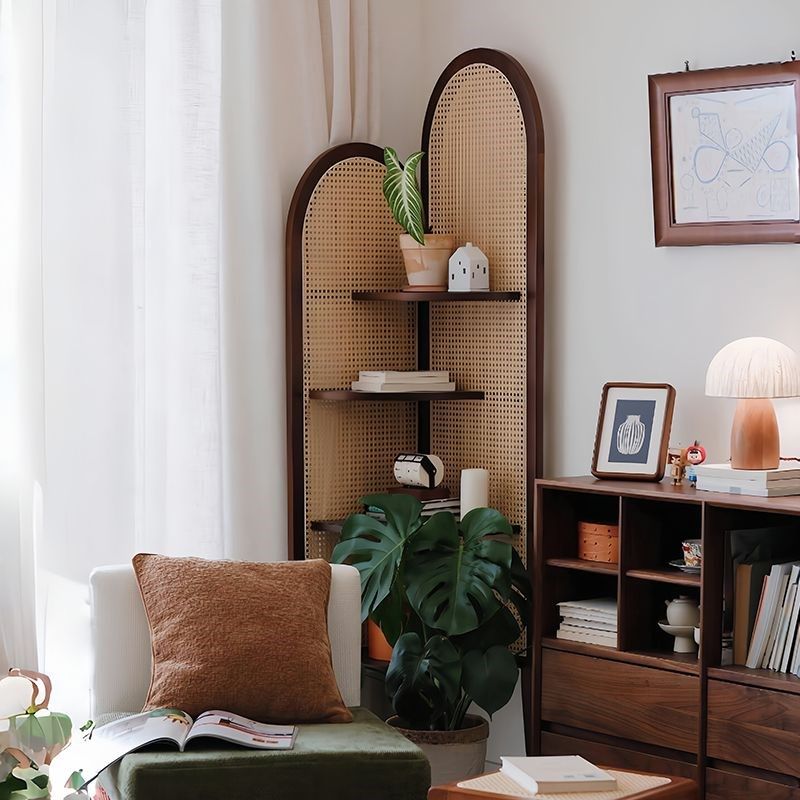 中复古式藤编转角装饰置物架客厅沙发墙边书柜子卧室实木三拐屏风,住宅家具,角柜,淘宝优惠券,粉丝福利购,淘宝优惠卷