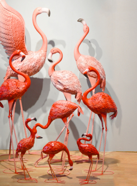 铁艺大火烈鸟模型装饰品落地摆件婚礼婚庆商场橱窗展厅火烈鸟摆件