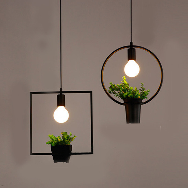 美式简约创意田园清新植物吊灯橱窗咖啡厅吧台阳台工作室铁艺吊灯