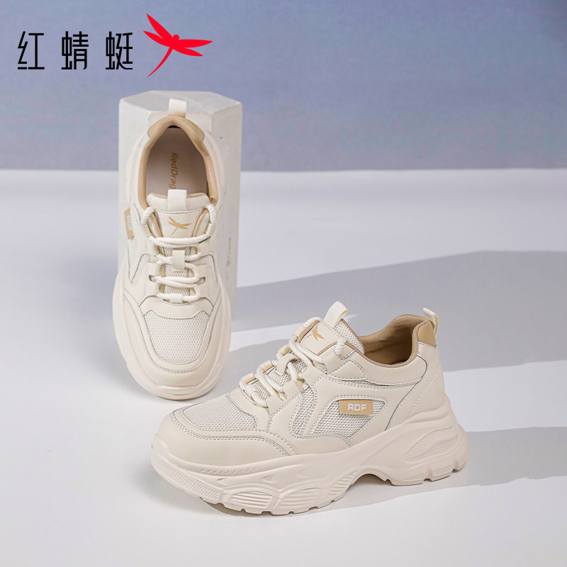 红蜻蜓运动休闲厚底老爹鞋网面