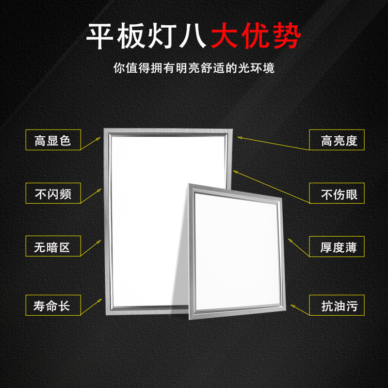 led低压平板灯12V24V36V集成吊顶嵌入式铝扣板石膏板工地用面板灯
