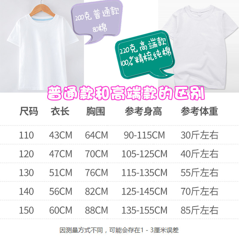 儿童白色T恤diy纯棉定制短袖手绘印字幼儿园夏令营文化广告衫定做,童装/婴儿装/亲子装,T恤,淘宝优惠券,粉丝福利购,淘宝优惠卷
