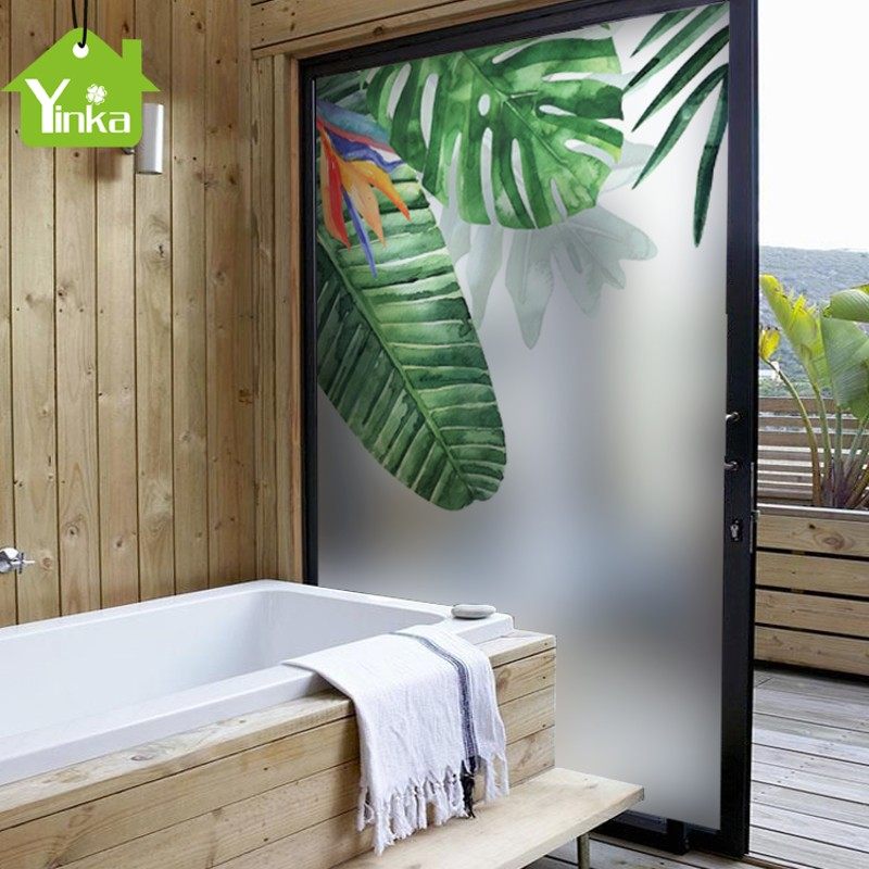热带叶子可定制透光不透明磨砂玻璃贴膜卧室浴室窗户贴纸,家居饰品,玻璃膜/贴,淘宝优惠券,粉丝福利购,淘宝优惠卷