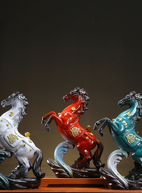 创意陶瓷马上有钱动物摆件马到成功家居客厅办公室桌面装饰礼品