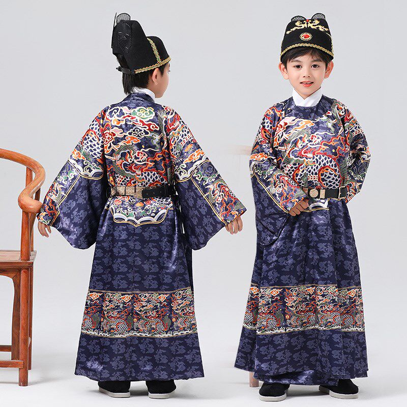 儿童皇帝汉服男童圆领袍幼儿飞鱼服锦衣卫亲子明制汉服团龙袍亲子