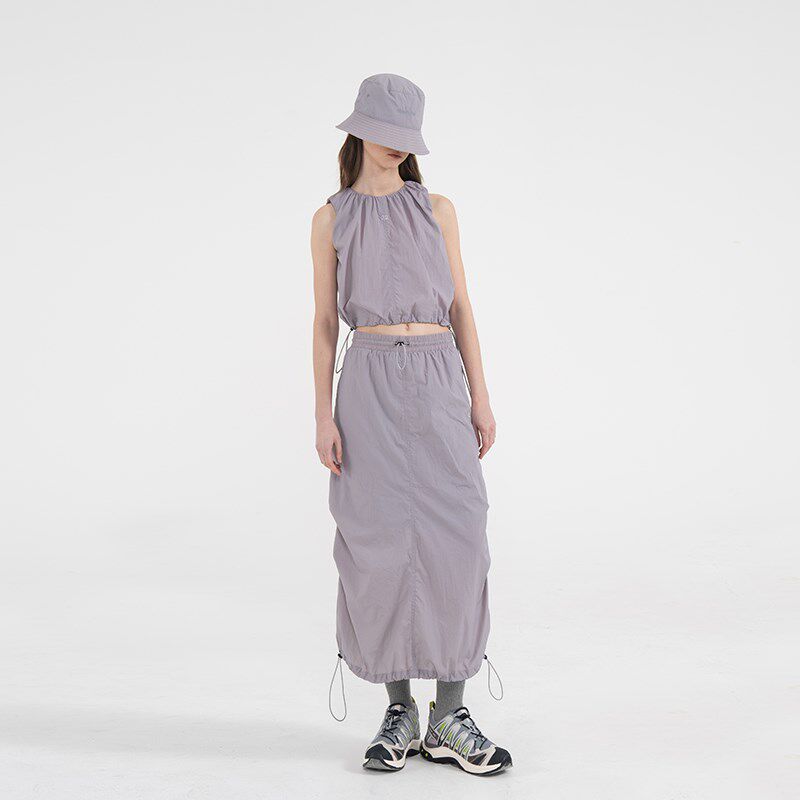 APPARITION 抽绳可调节 抽褶半身裙 女式长裙 A字型半身裙 裙子