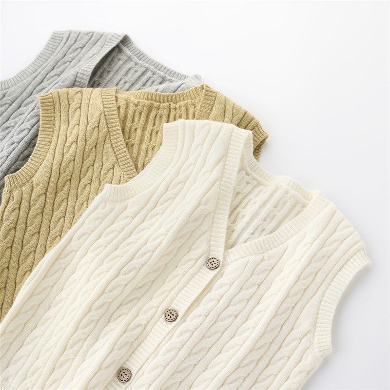 儿童针织衫马甲秋季男童开衫毛衣女童无袖上衣婴幼儿衣服宝宝背心