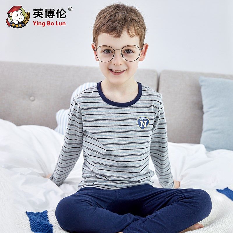 英博伦儿童内衣套装纯棉男童秋衣秋裤全棉小男孩睡衣中大童棉毛衫,童装/婴儿装/亲子装,内衣套装,淘宝优惠券,粉丝福利购,淘宝优惠卷