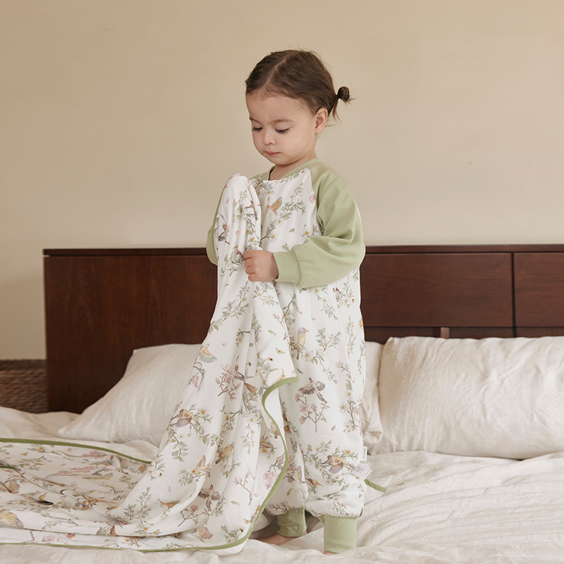 721星球宝宝睡袋婴儿四层竹棉纱布分腿睡袋儿童防踢被子四季通用