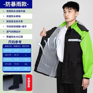 2024新款 全套外卖骑手 雨衣摩托车机车服防暴雨分体式 反光防水衣裤