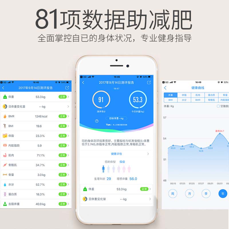 多锐体脂秤家用电子秤体重秤小型精准体重称高精度宿舍蓝牙充电款