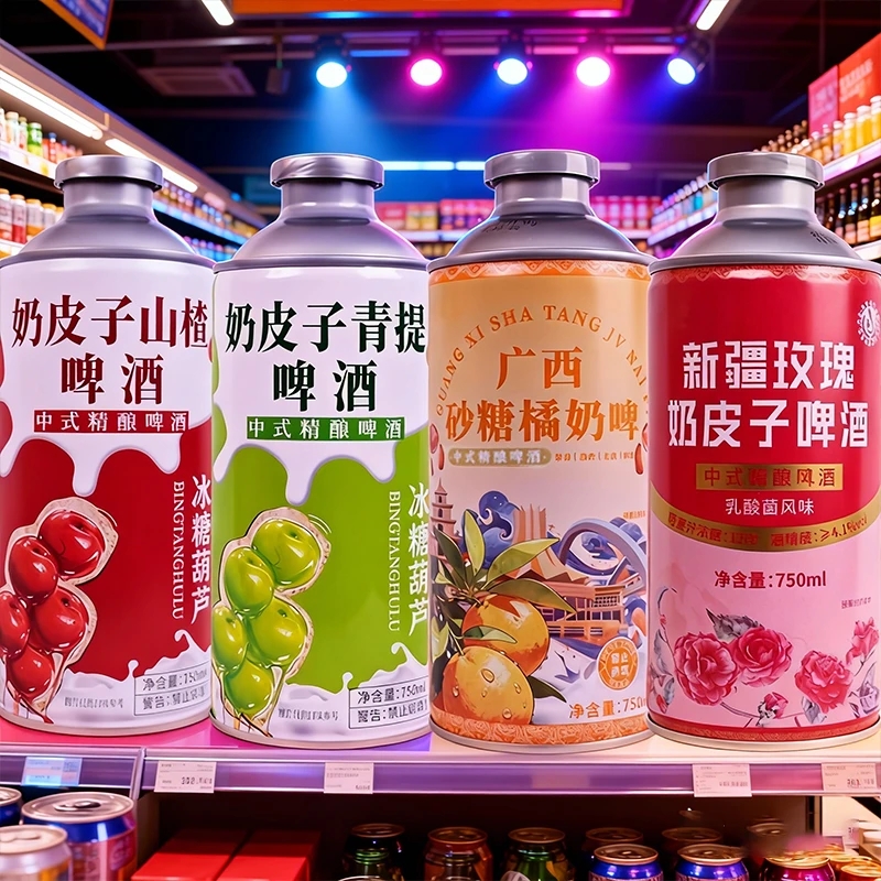 奶皮子山楂啤酒750ml罐装冰糖葫芦青提砂糖橘混合口味精酿啤酒