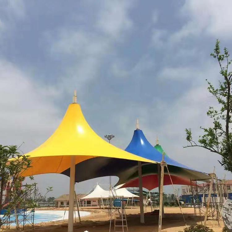 户外景区商业广场体育场馆异型彩色膜结构钢结构张拉膜遮阳雨棚幕