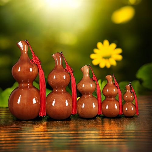正宗桃木实心葫芦摆o件装饰木雕挂件木质客厅实木卧室家居摆设送