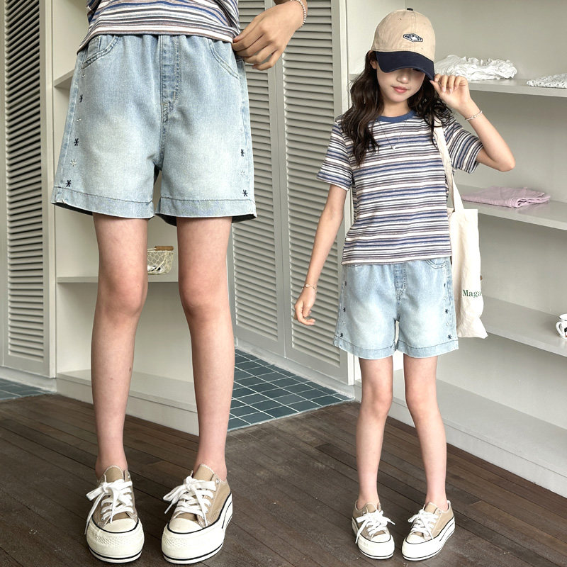 POCBEE女童牛仔短裤夏季薄款热裤
