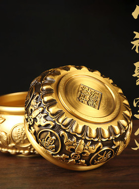 铜八福聚宝盆摆件 铜聚宝盆摆件 铜盆摆件