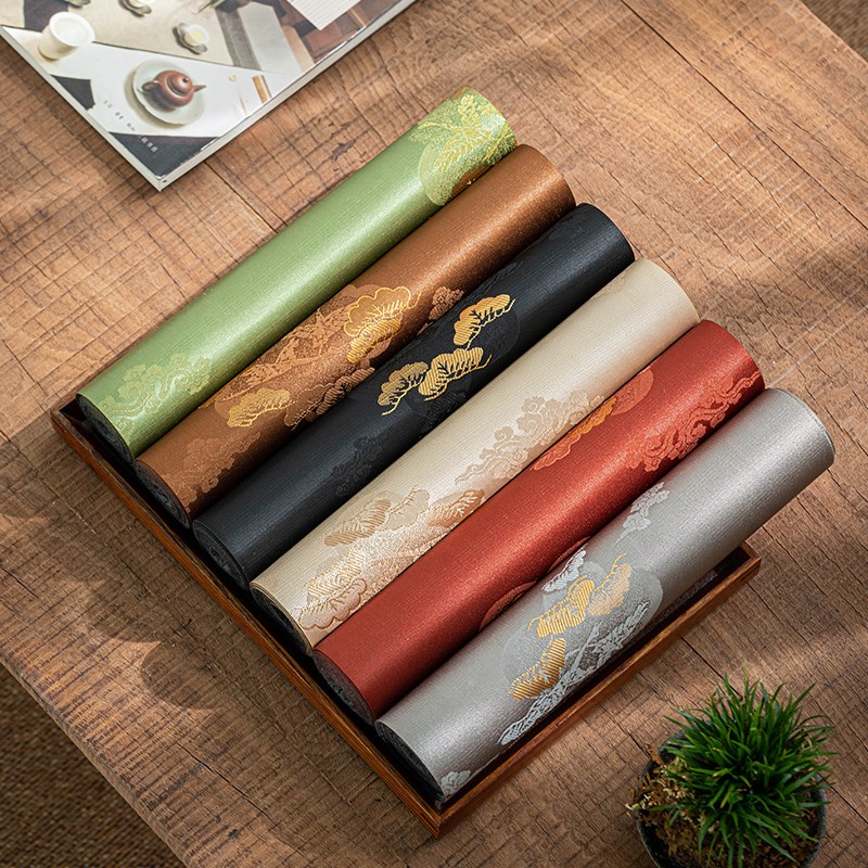 友尚织锦云松茶席新中式禅意防水桌旗桌布垫子茶台干泡茶桌垫配件