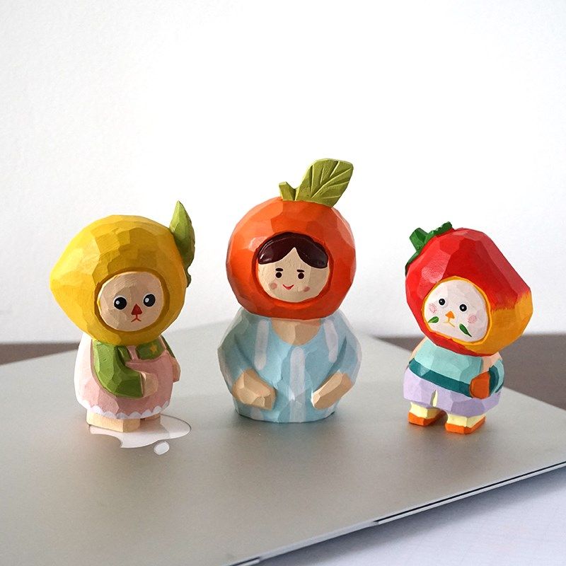 水果人手工木雕卡通小木质雕刻治愈系爱桌面创意装饰品,家居饰品,装饰摆件,淘宝优惠券,粉丝福利购,淘宝优惠卷