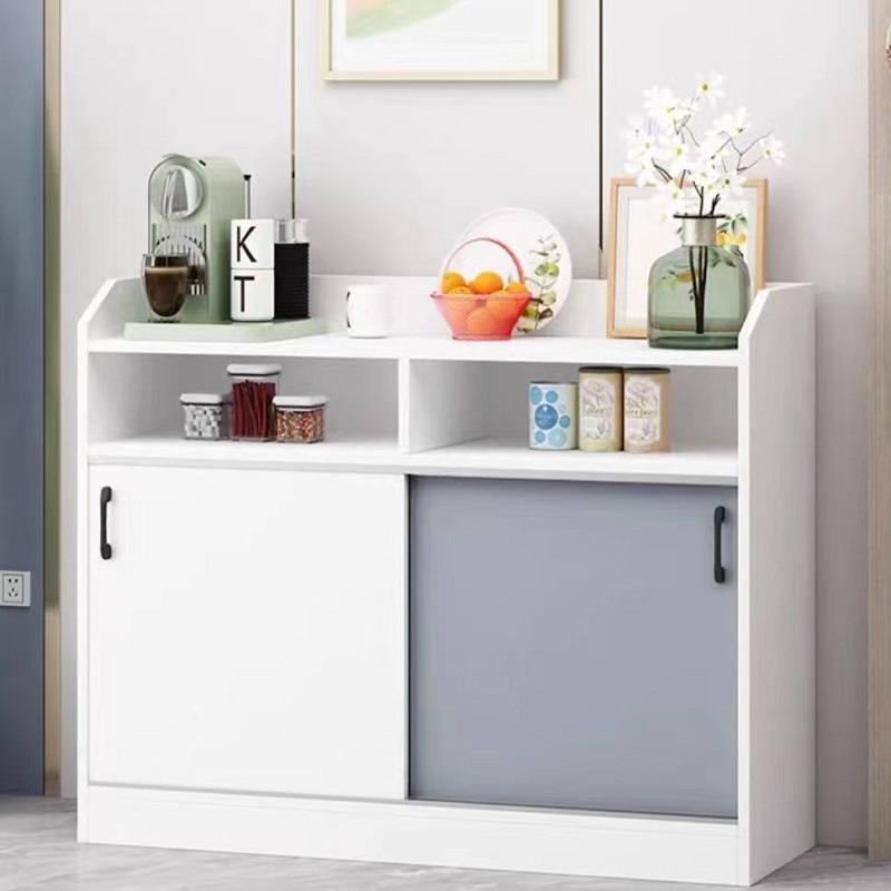 定制超薄餐边柜20cm宽小尺寸户型落地窄柜推拉门柜墙边柜移门切角