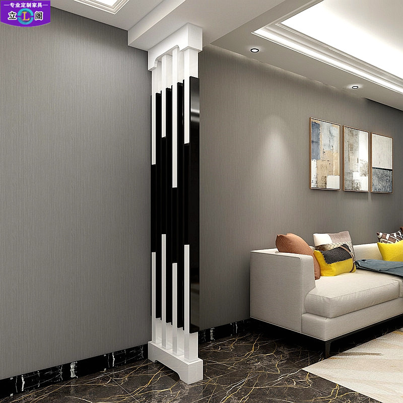 面玄关 立柱隔断柜 小户型黑白烤漆隔断进门屏风 隔断 客厅