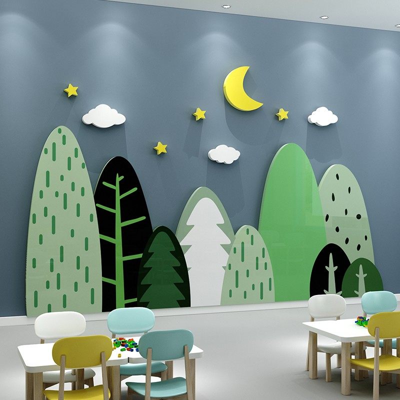 幼儿园装饰品环境布置材料墙早教走廊教室森系题背景墙面纸,家居饰品,软装墙贴,淘宝优惠券,粉丝福利购,淘宝优惠卷