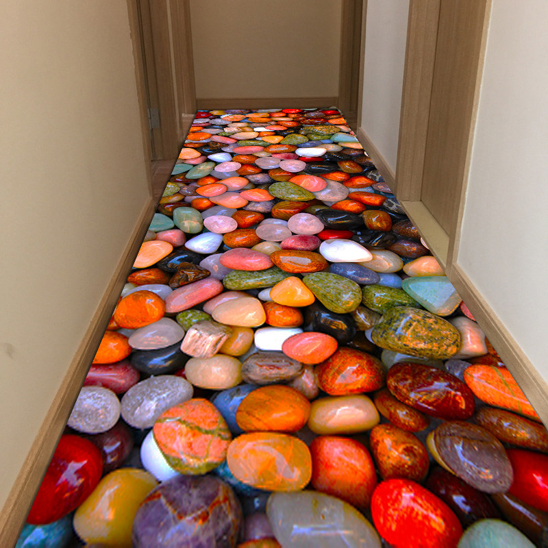 d鹅卵石地毯走廊过道地垫进门垫客厅卧室飘窗家用防滑定制剪裁