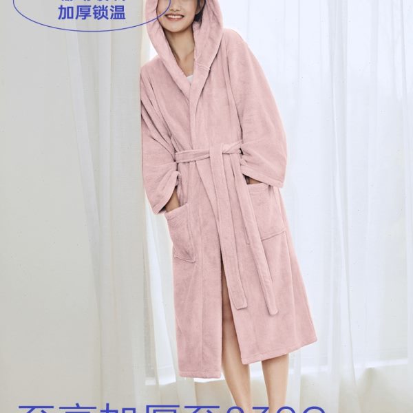 三利浴袍女吸水速干浴衣珊瑚绒浴裙加厚长款男情侣款酒店浴巾睡袍