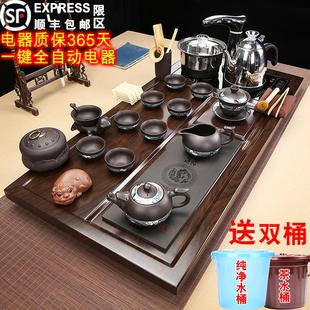 家用新款 实木茶盘全自动一体紫砂茶具套装 茶台烧水壶自动上水办公