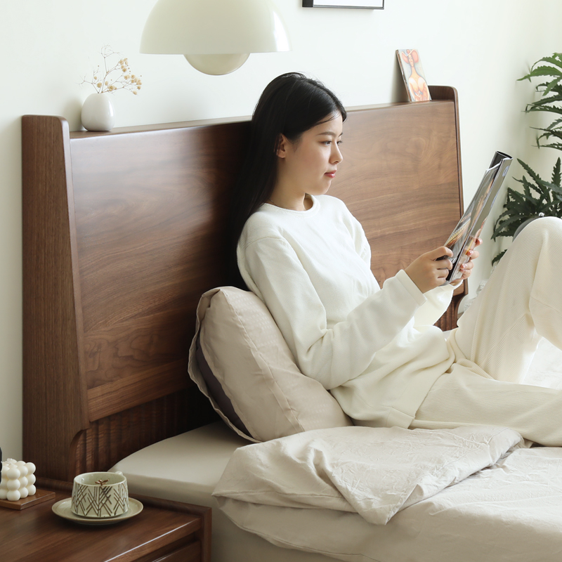 北美悬浮床全实木床纯实木现代极简卧榫卯结构1米5