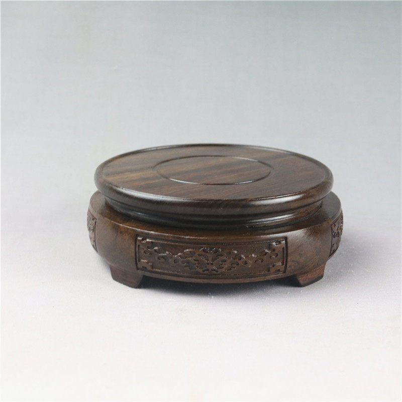 旋转圆形底座黑檀木盆鱼缸酒坛瓶工艺品摆饰实木底座托架,家居饰品,木雕,淘宝优惠券,粉丝福利购,淘宝优惠卷