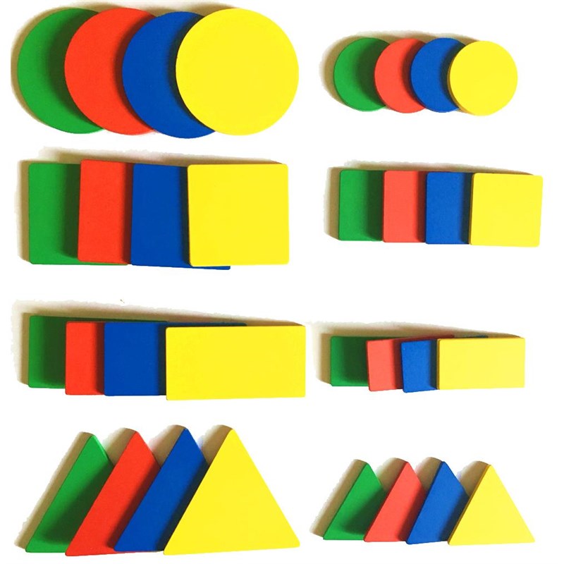 木制属性块 属性片 颜色形状大小厚薄认知 自闭症训练孤独症教具
