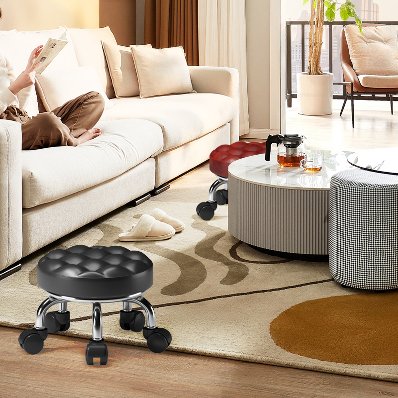 家用休闲沙发滑轮矮凳圆板凳茶几凳儿童客厅小小椅子