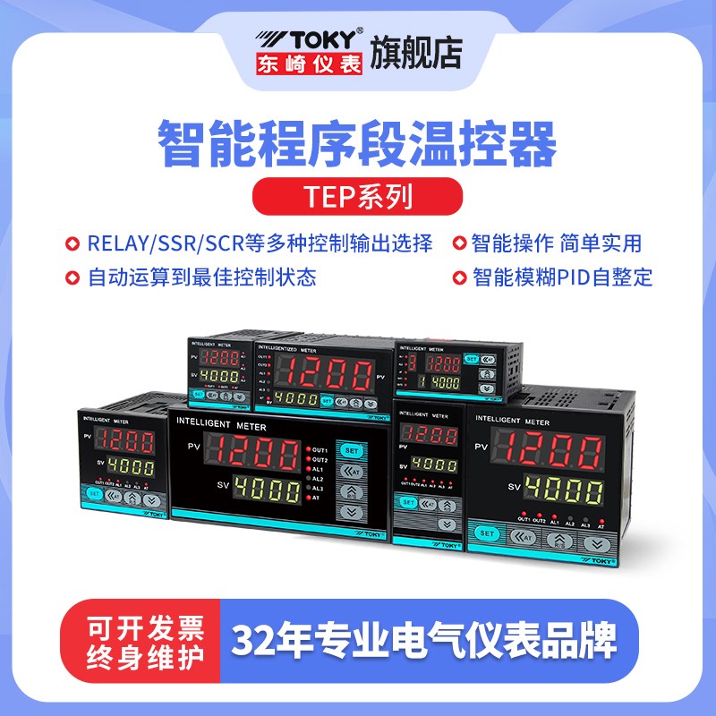 东崎TEP高精度PID温控仪表温控器 数显智能程序段温度控制器