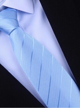 蓝色斜纹领带男正装商务懒人免打西装衬衫拉链黑色酒红领带