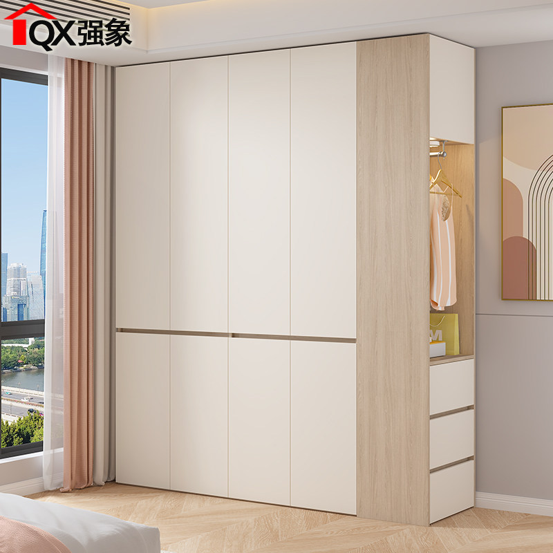定制奶油风一门到顶开门衣柜家用卧室现代简约小户型出租房用A44