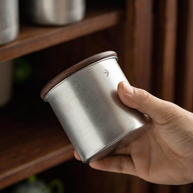 日式覆古咖啡粉密罐锈钢茶叶不罐五谷杂粮收纳罐子子豆储存封SN95