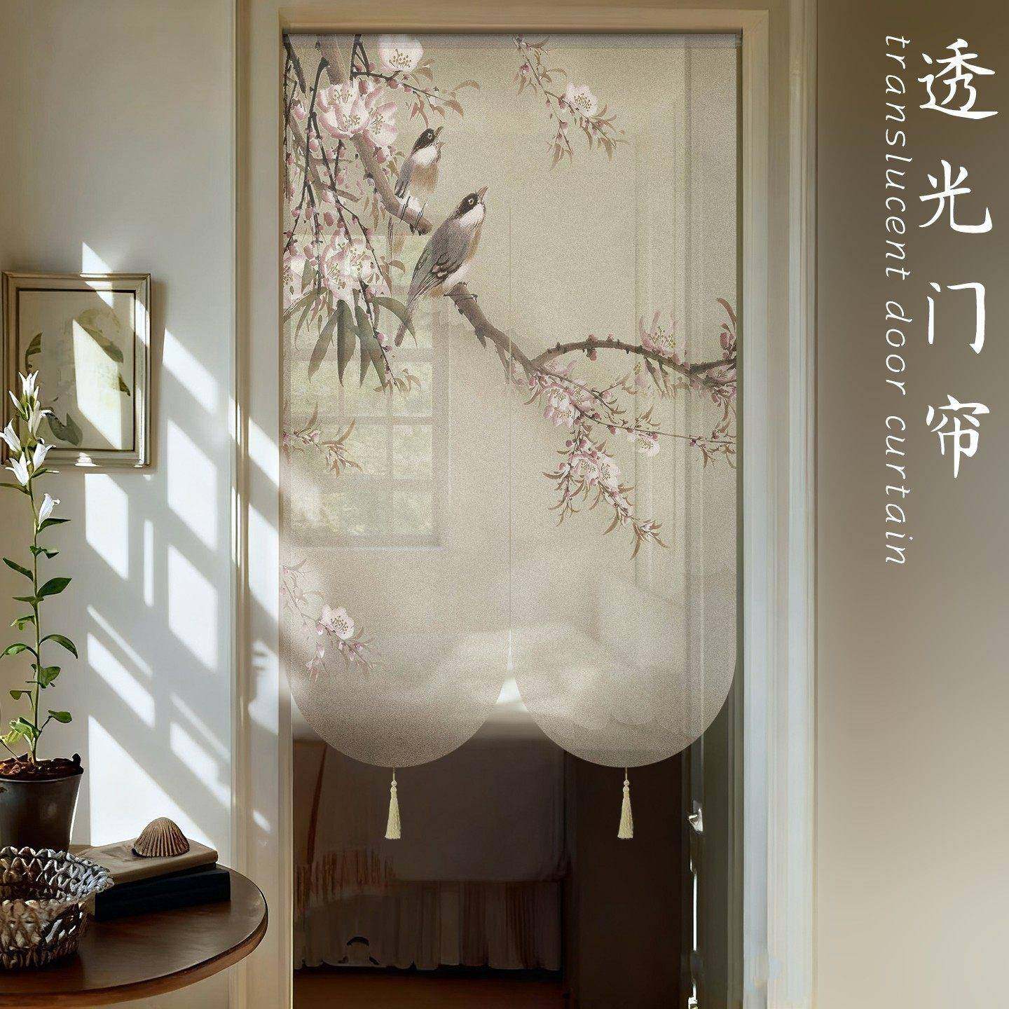 2025新款档鸟隔断遮门帘家用玄花关半透纱茶室客厅卫生间高卧挡室,居家布艺,隔断帘/隐私帘,淘宝优惠券,粉丝福利购,淘宝优惠卷