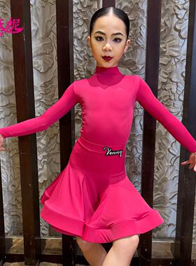 考VHE25025妮拉丁舞比赛服女童国标舞定专业标准舞蹈黑薇池检试演