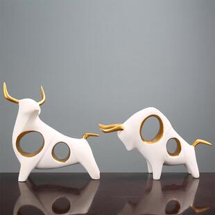 创艺意欧式简约房牛手工品家居MOW客厅入口柜书酒装饰陈设