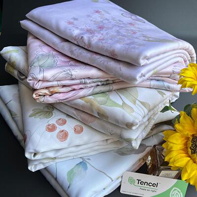 可定制做任意尺寸10床0支精天丝印兰花笠被床YBC套莱塞尔单床罩冰