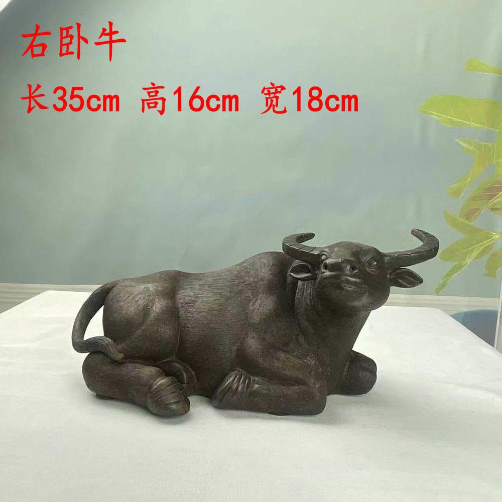 景德镇陶瓷土牛十件二生q25449肖牛厅桌面摆客复古家居卧牛水牛乔