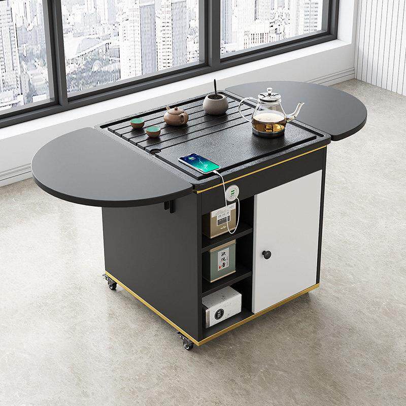 移动茶台折茶餐桌两功用简约M1107阳台茶几车小户型家用火烧叠石