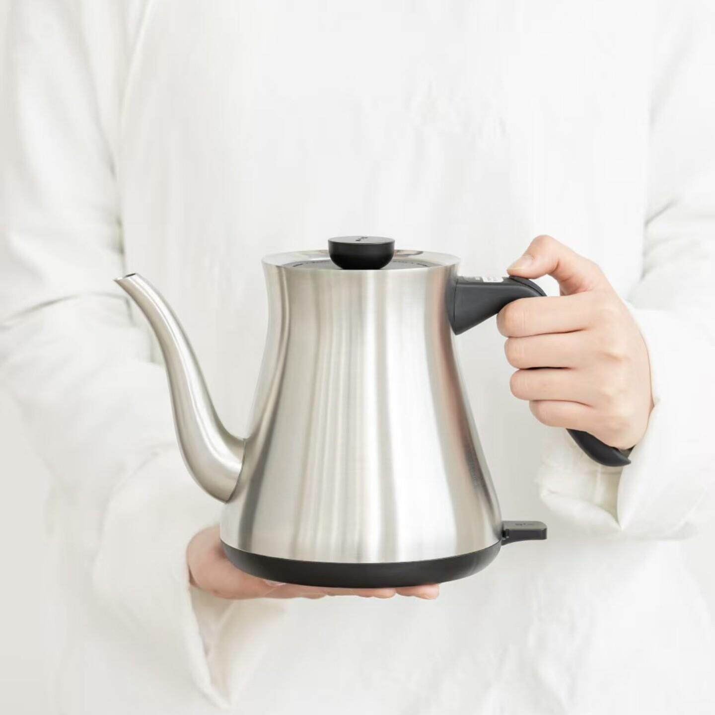 茶白电热钢水CXB-1997壶家用公长嘴机械款烧水泡茶小壶316不锈自
