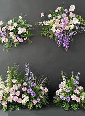 FEC新紫色森林板订婚宴会照片地花花挂莫奈园婚礼模拟花婚礼花装